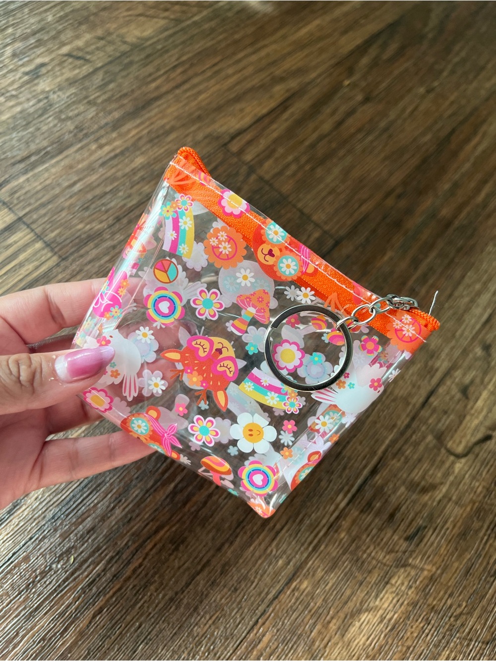 Retro Floral Clear Coin Pouch | Mini Zipper Wallet | NWOT